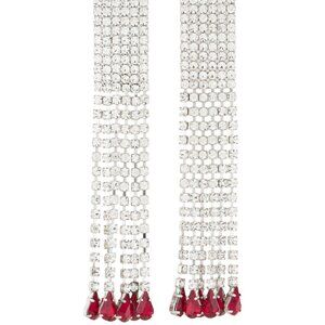 Earrings Crystal Rectangular Fringe Clip-On Earrings